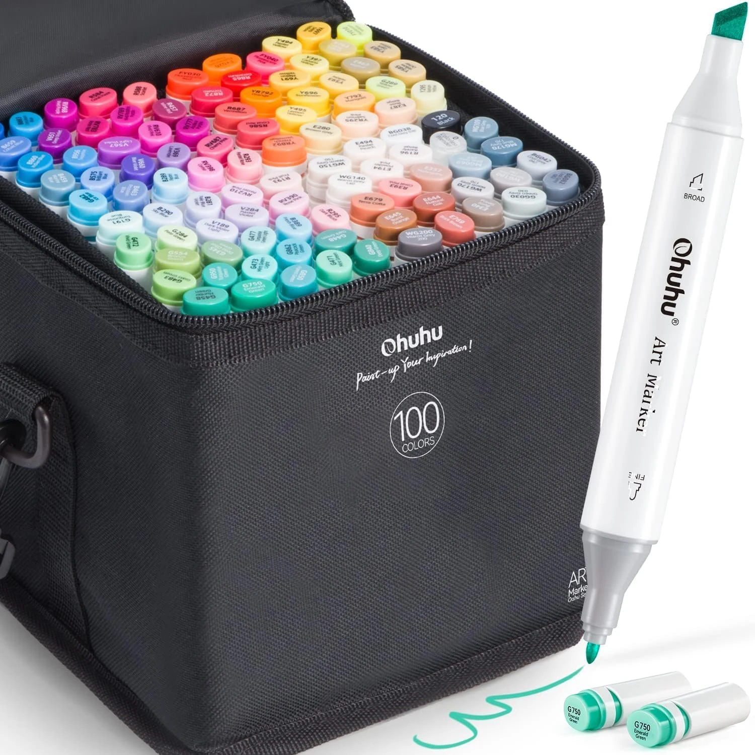 Ohuhu Oahu 100 Colors Dual Tip Alcohol Art Markers with Carrying Case 13 Ohuhu Oahu 100 Colors Dual Tip Alcohol Art Markers with Carrying Case - Image 11