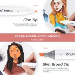 Ohuhu Kaala Dual Tip Alcohol Markers - 24 Professional Skin Tone Set 25 Ohuhu Kaala Dual Tip Alcohol Markers - 24 Professional Skin Tone Set -Ohuhu Store skin1 7